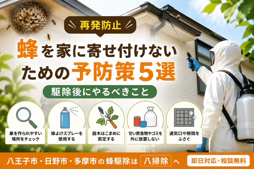 蜂の巣駆除に関する解説イラスト