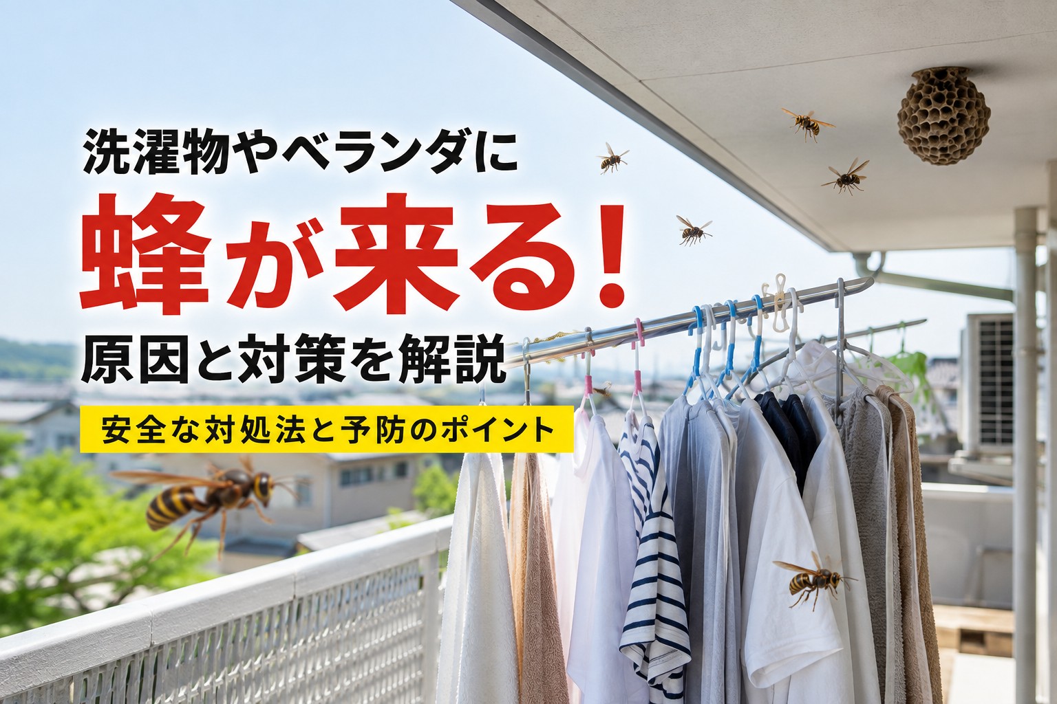 ベランダに蜂が来る原因と対策