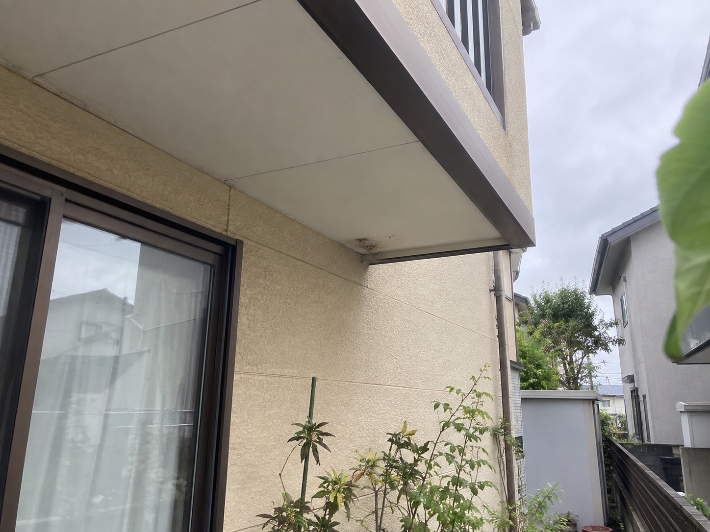 巣を撤去した後の空になったベランダ下